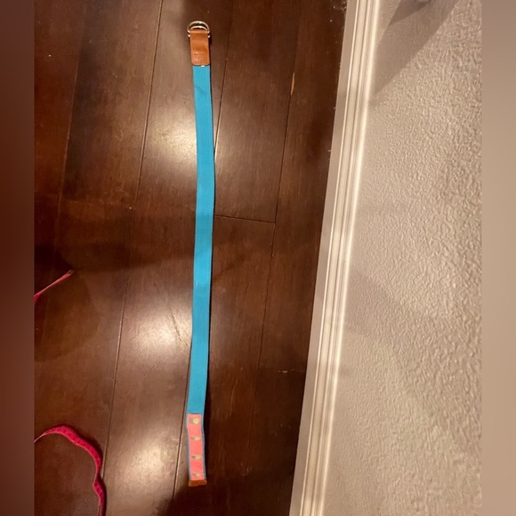 vintage preppy talbots Pink Belt with Pineapple Design xs - Picture 5 of 5